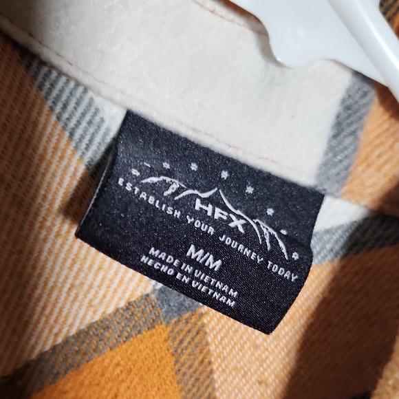 Men's Plaid Shirt Jacket - Orange and White - Picture 4 of 8